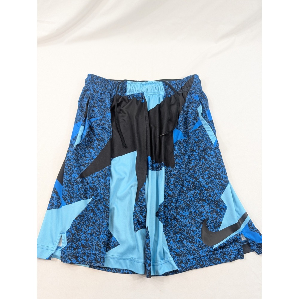 Nike‎ Dri-FIT Mens M Shorts Teal Geometric Athletic Running Gym Fly Linear Flow